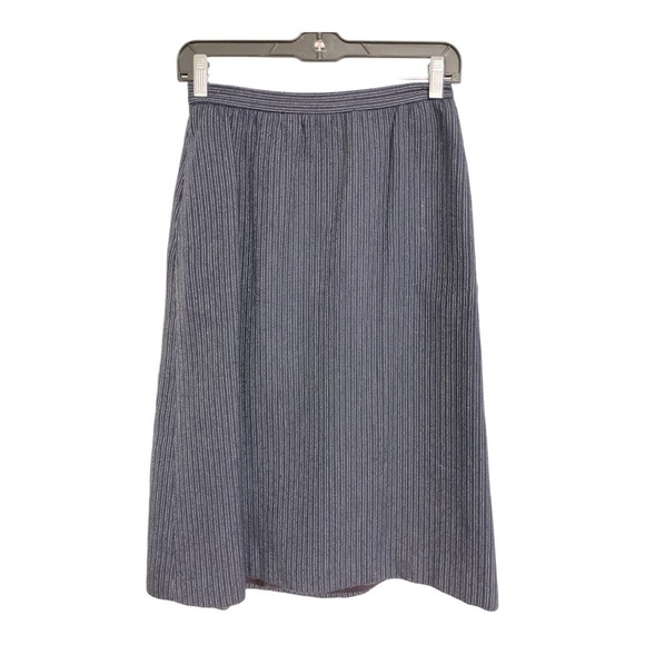 A Patrick Shea Creation Vintage Wool Lined Blue striped Suit size 8 - Picture 4 of 11